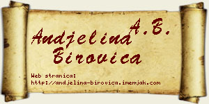 Andjelina Birovica vizit kartica